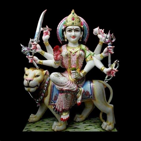 Hindu Feet Painted Marble Durga Maa Statue For Temple At Rs In