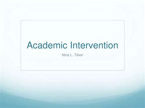 PPT - Academic Intervention PowerPoint Presentation, free download - ID ... 