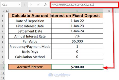 How To Calculate Accrued Interest On Fixed Deposit In Excel Methods