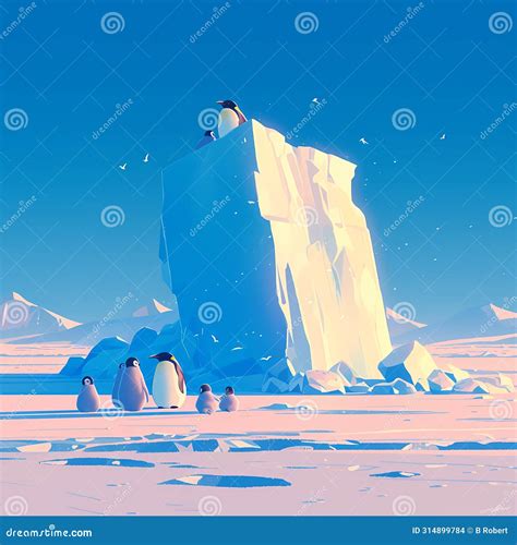 Adventure in Antarctica with Penguins Stock Illustration - Illustration ...