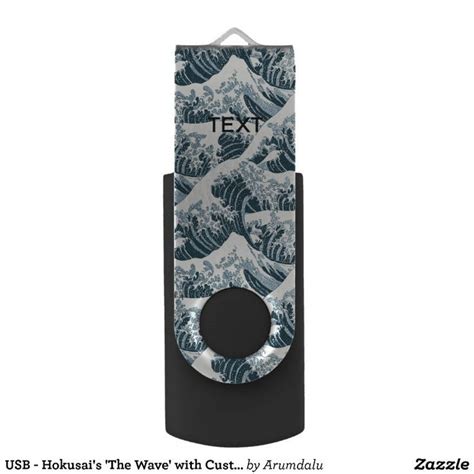 Clé USB USB La vague de Hokusai avec texte personnalis