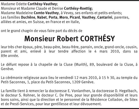 Robert Corth Sy Hommages