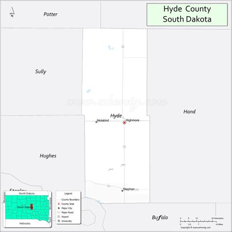 Map Of Hyde County South Dakota Where Is Located Cities Population