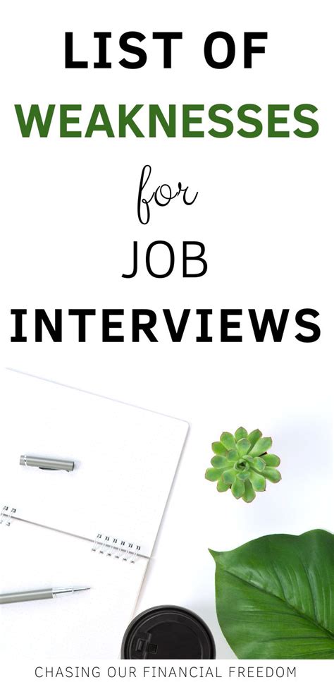 List Of Weaknesses For Job Interviews FlexMyFinances Job