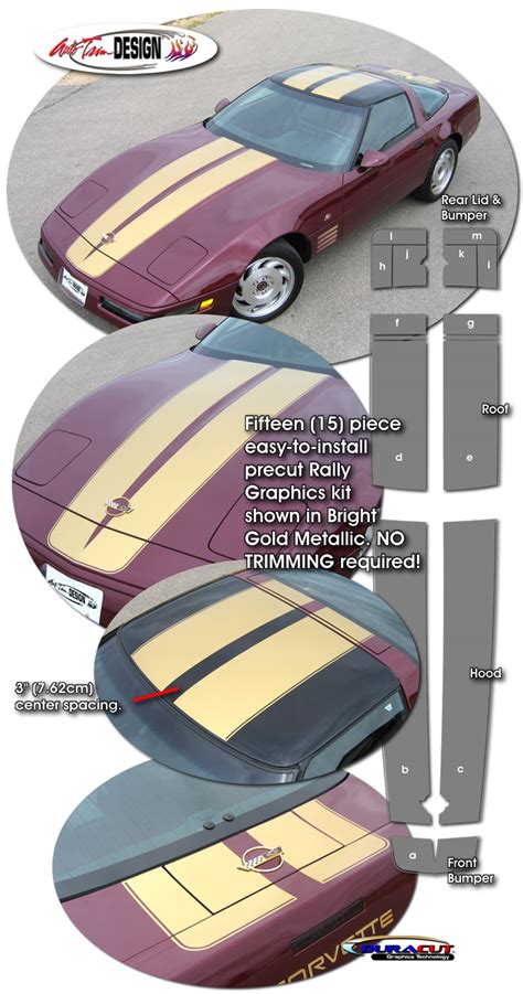 Rally Stripe Graphic Kit 1 For Chevrolet C4 Corvette