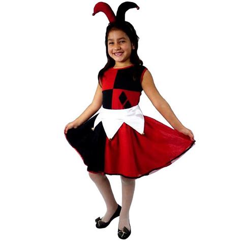 Fantasia Vestido Arlequina Tiara Palha A Infantil Harley Quinn