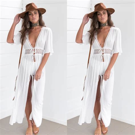 Aliexpress Buy Sexy Bikini Cover Ups Beach Dress Women Swimwear White Chiffon Shawl