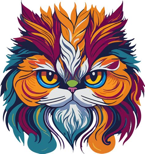 Colorful Cat Face Logo PNG Free AI Generative 29197203 PNG