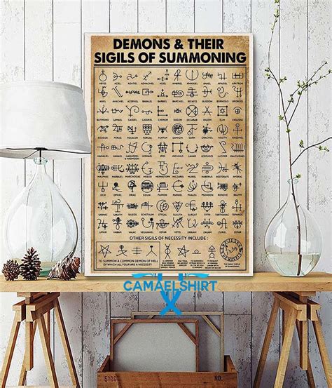 Demons And Their Sigils Of Summoning Poster Canvas Home Decor Demon