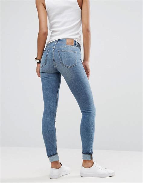 Weekday Denim Body High Waist Super Stretch Skinny Jeans In Blue Lyst