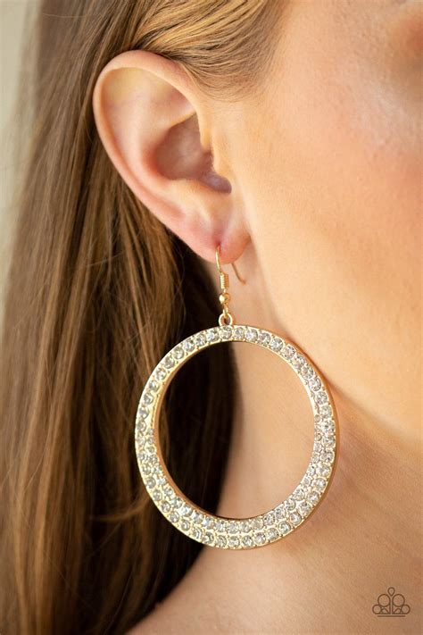 Paparazzi So Demanding Gold In 2021 Big Earrings Earrings White