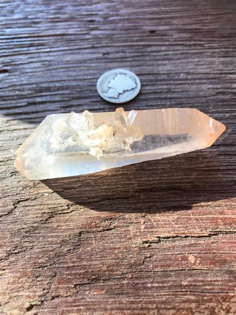 Dt Lemurian Seed Quartz Crystal Raw Orange Deep Striations Bridge