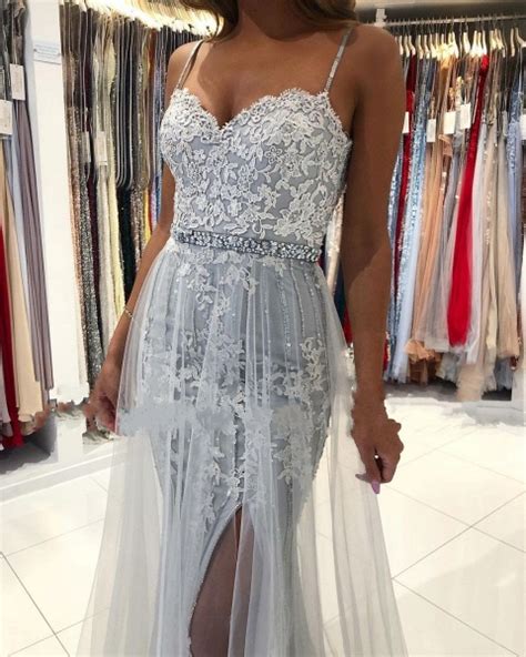 Elegant Long Mermaid Sweetheart Open Back Front Slit Prom Dress With