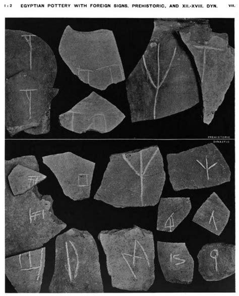 Egyptian pottery with foreign signs, prehistoric and dynasties 12 to 18 ...