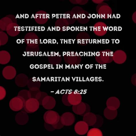 Acts 8 9 25 Commentary