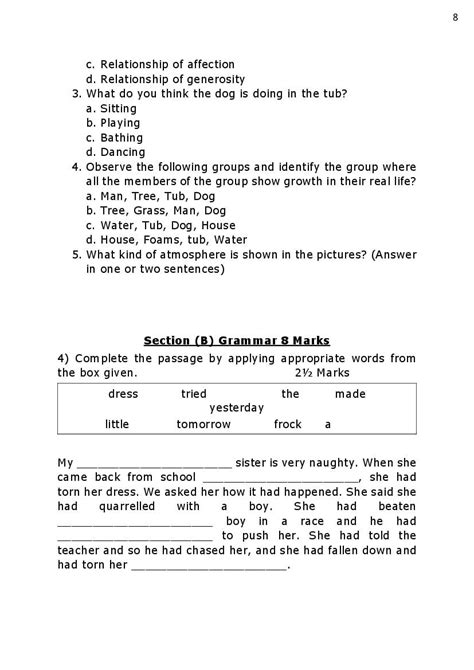 Jkbose 8th English Model Paper 2024 Pdf