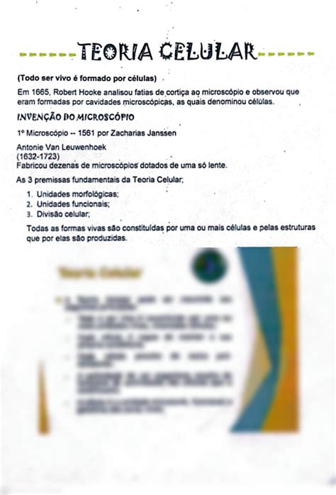 A Proposta Da Teoria Celular Baseia-se Em Estudos Realizados Por