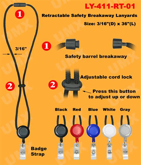 Retractable Safety Cord Lanyards With Badge Straps - usalanyards.com