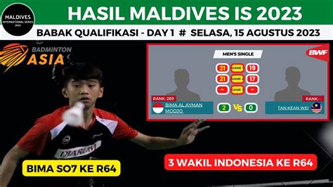 Hasil Maldives International Series Hari Ini Michael Bima Dan