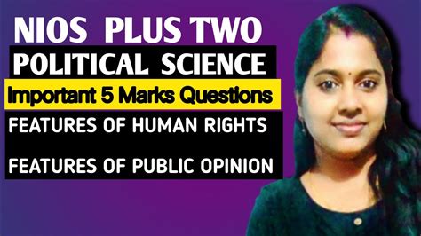 Nios Plus Two Political Science Marks Features Of Human Rights