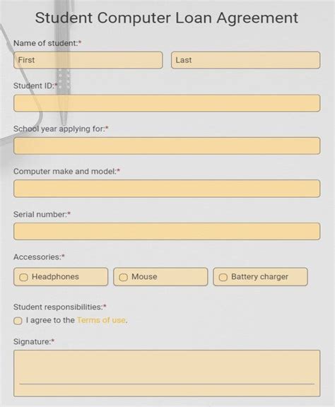 Free Loan Forms Form Templates 123FormBuilder