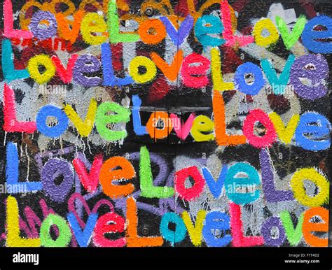 'Love' graffiti street art, London, UK Stock Photo - Alamy