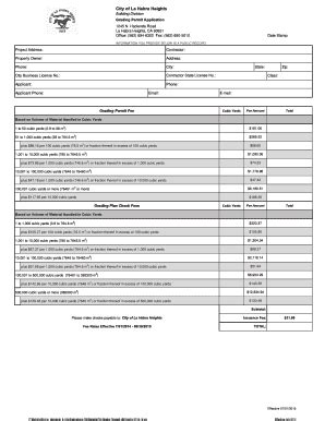 Fillable Online City Of La Habra Heights Building Division Grading