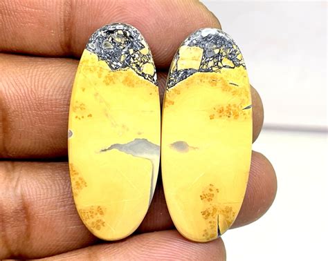 Pair Natural Maligano Jasper Oval Shape Maligano Gemstone Cabochon