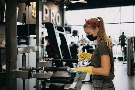 Cleaning Gym Equipment Stock Photos Pictures And Royalty Free Images