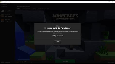 Como solucionar código de error 0 minecraft en 2021 YouTube