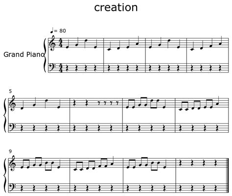 creation - Sheet music for Piano