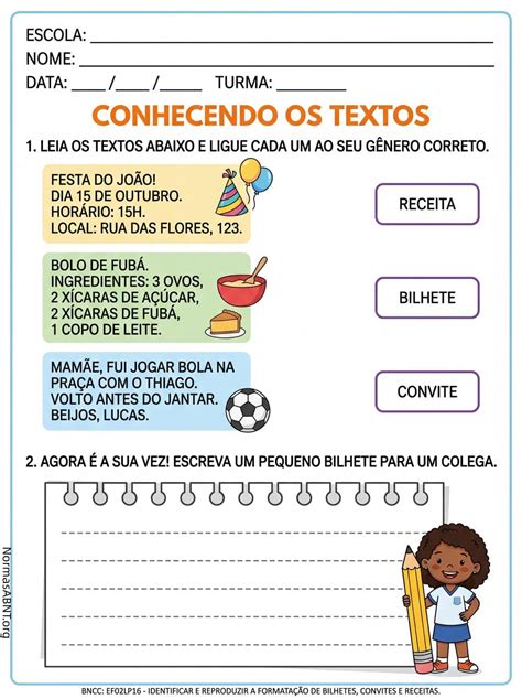 Texto Do 2º Ano - Atividade Interpretação do texto, 2º ano EF