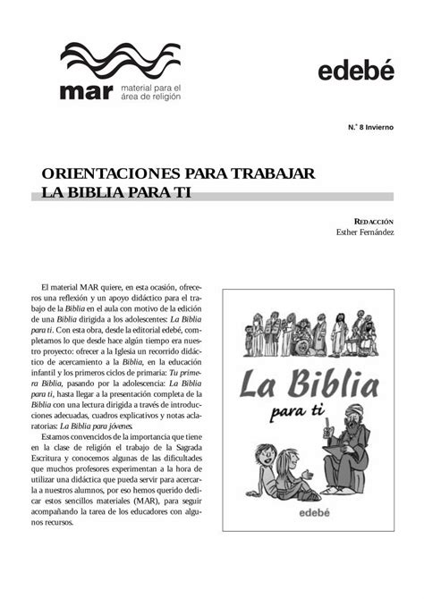 PDF Orientaciones Para Trabajar La Biblia DOKUMEN TIPS