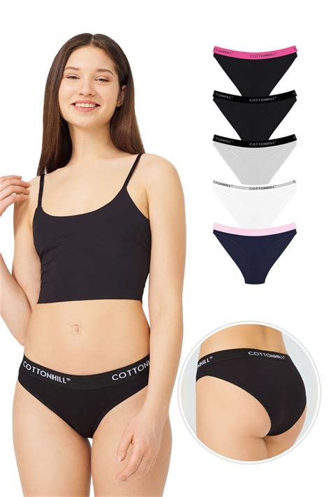 Pamuklu Basic Kadın Bikini Külot 5 li Paket COTTONHILL