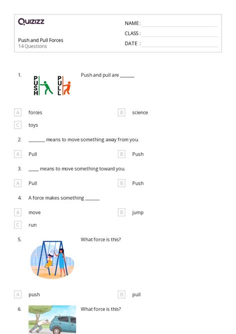 50 Forces And Interactions Worksheets For 1st Year On Quizizz Free
