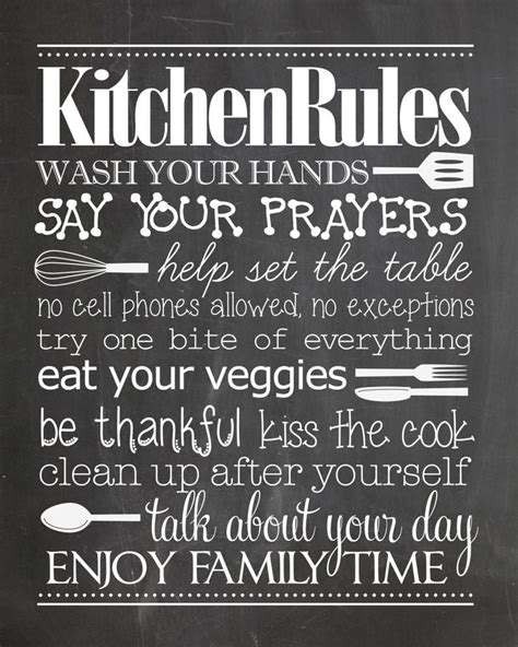 Kitchen Rules Quote Wall Decal Vinyl Graphic Photo For Home Etsy My