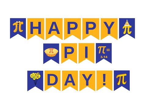 Pi Day Banner Printable Happy Pi Day Banner Pi Bunting Pi Etsy