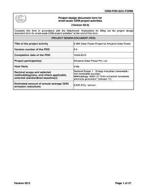 Fillable Online CDM PDD SCC FORM Fax Email Print PdfFiller