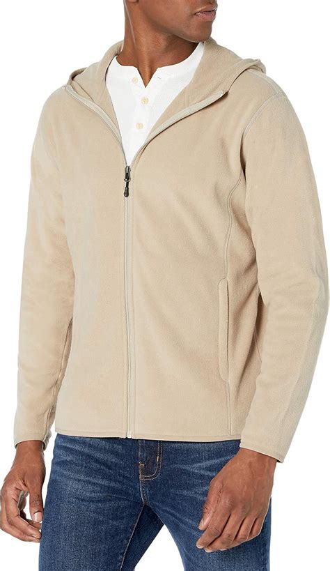 Amazon Essentials Long Sleeve Hooded Full Zip Polar Fleece Jacket Tan