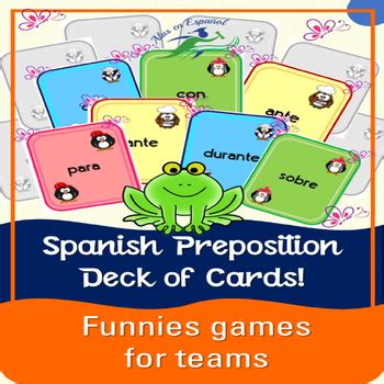 Spanish Preposition Deck Of Cards Games Gamification For Spanish