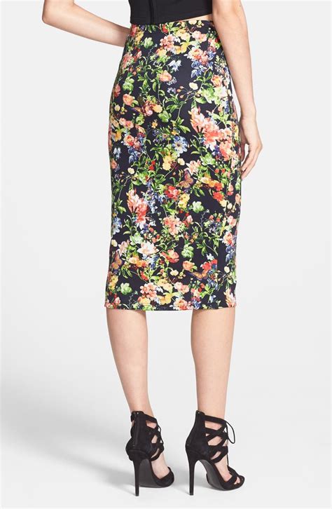 Glamorous Floral Scuba Midi Skirt Nordstrom