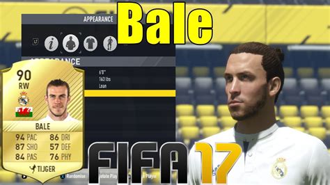 FIFA 17 Bale Virtual Pro Look A Like Tutorial With Stats YouTube