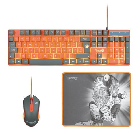 FR TEC Dragon Ball Super Gaming Pack Teclado Ratón Alfombrilla