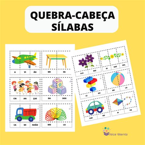 Quebra Cabeca Simples - Quebra-cabeça (sílabas simples e complexas) – Nice Wentz