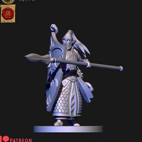 3D Printable High Elves Sea Guard Unit Elf By HoloMiniatures