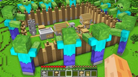 I Make Biggest Wall For Protect My Village In Minecraft From Giant