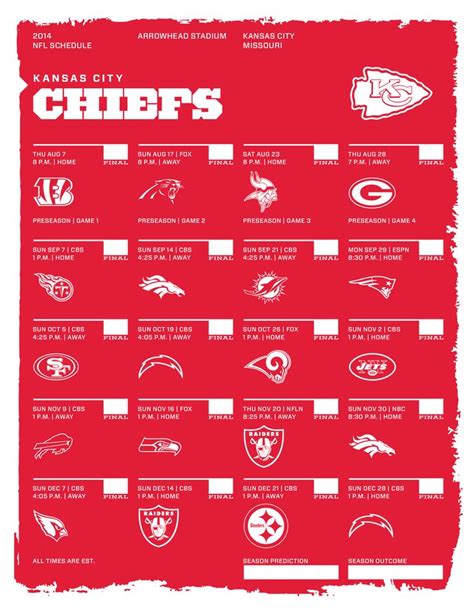 Printable Kc Chiefs Schedule 2025 2025 Paige Johanna