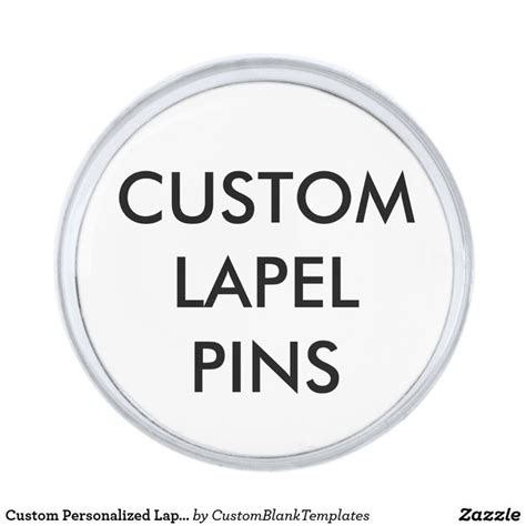 Custom Personalized Lapel Pin Blank Template Custom