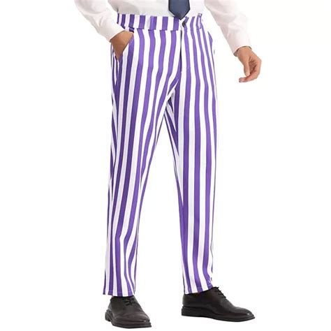 Striped Dress Pants For Men S Straight Leg Color Block Business Trousers