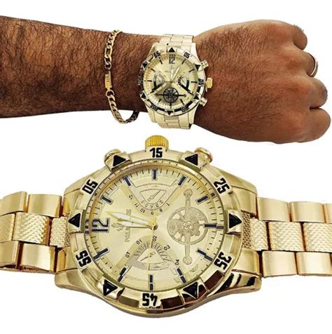 Reloj Dorado Para Hombre Con Pulsera Mercadolibre